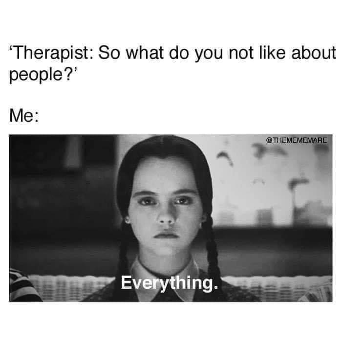 angry gifs - 'Therapist So what do you not about people?' Me Everything.