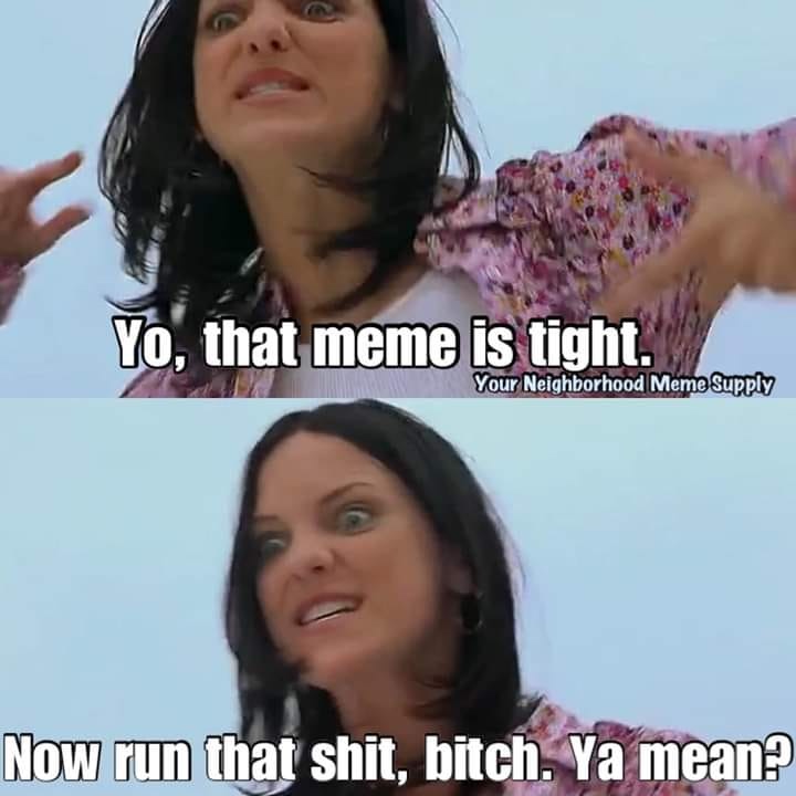 girl - Yo, that meme is tight. Your Neighborhood Meme Supply Now run that shit, bitch. Ya mean?