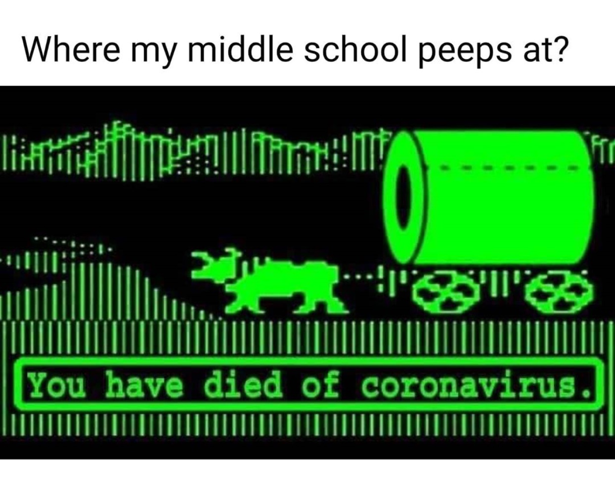 angle - Where my middle school peeps at? Tituifitnalitinum You have died of coronavirus.