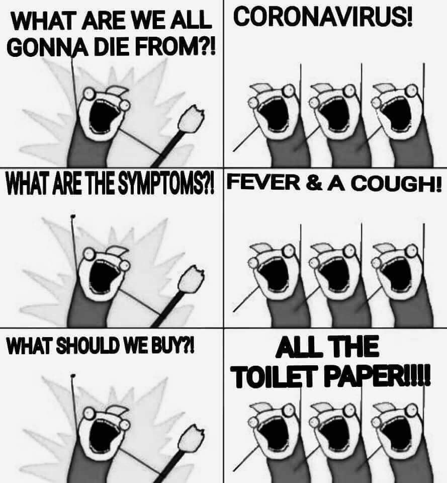 eat all the things - What Are We All Coronavirus! Gonna Die From?! What Are The Symptoms?! Fever & A Cough! To Ppp What Should We Buy?! All The Toilet Paperii