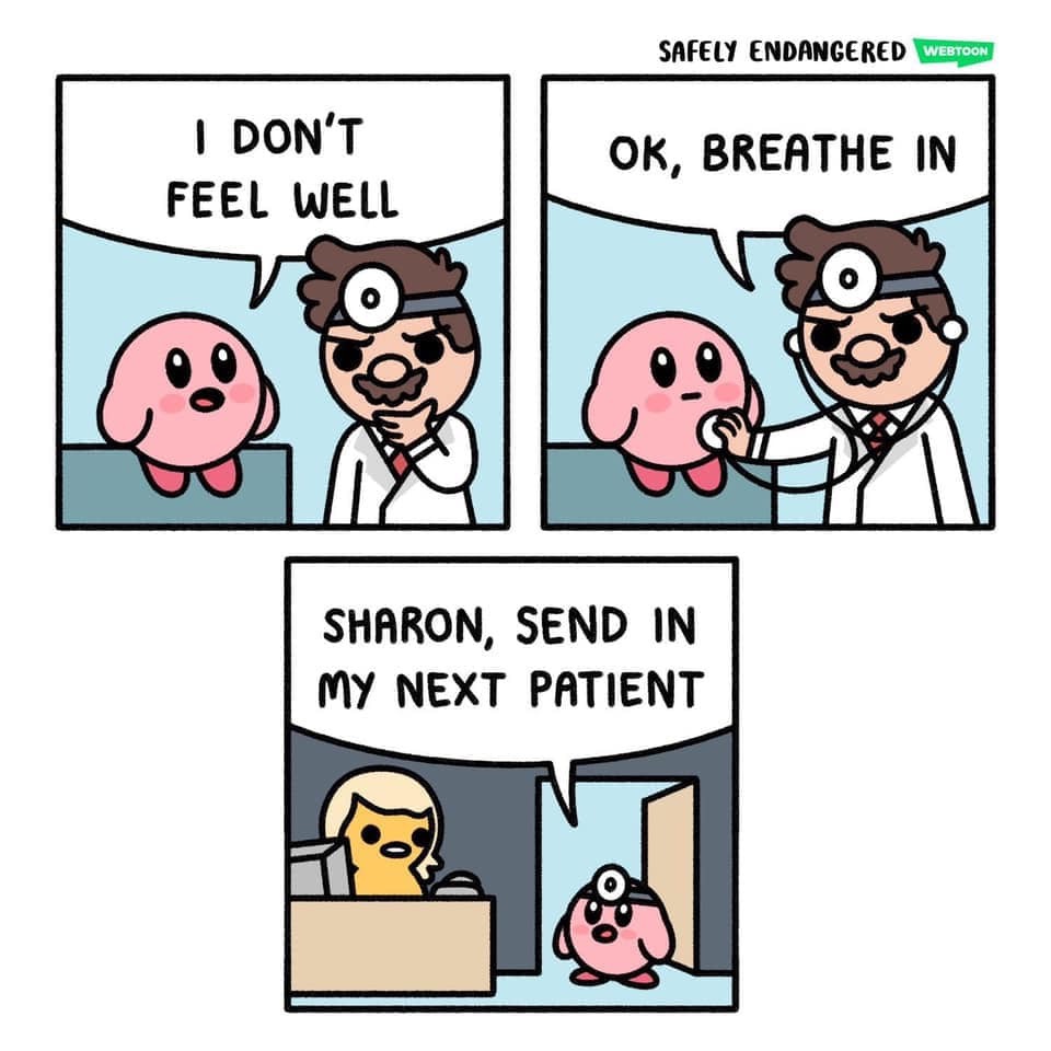safely endangered kirby - Safely Endangered Webtoon I Don'T Feel Well Ok, Breathe In Sharon, Send In My Next Patient