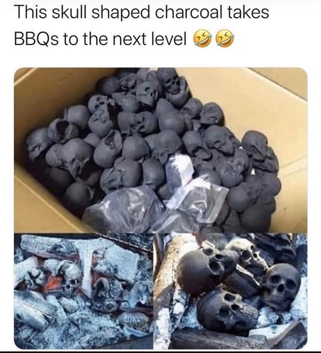 skull charcoal - This skull shaped charcoal takes BBQs to the next level Bs