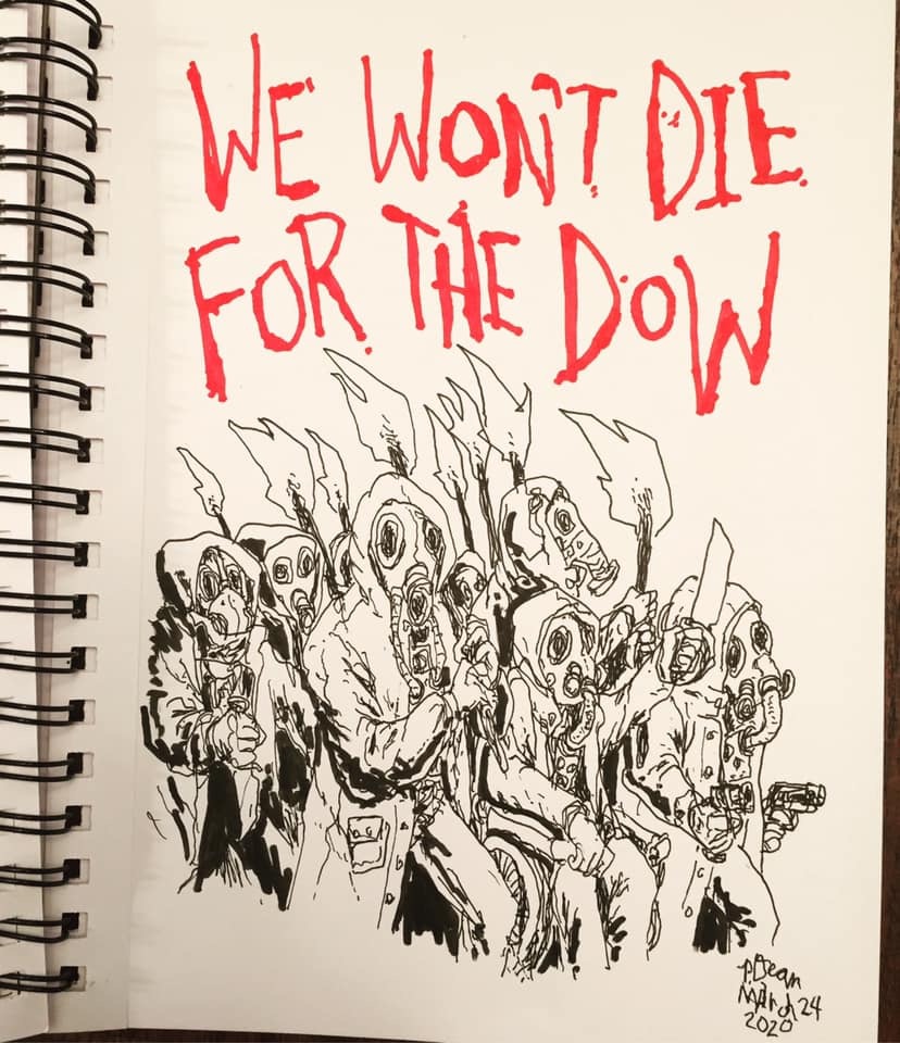 cartoon - We Wont Die I For The Dow Munch 24 2020