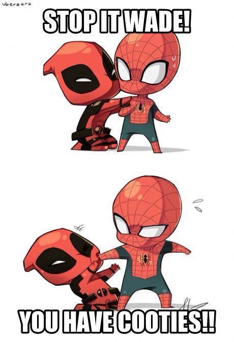 baby spiderman and deadpool - Veerzers Stopitwade! You Have Cooties!
