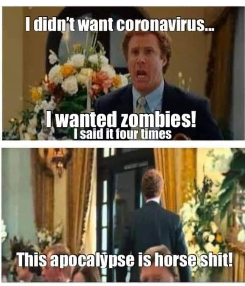 floral design - I didn't want coronavirus... I wanted zombies! I said it four times This apocalypse is horse shit!