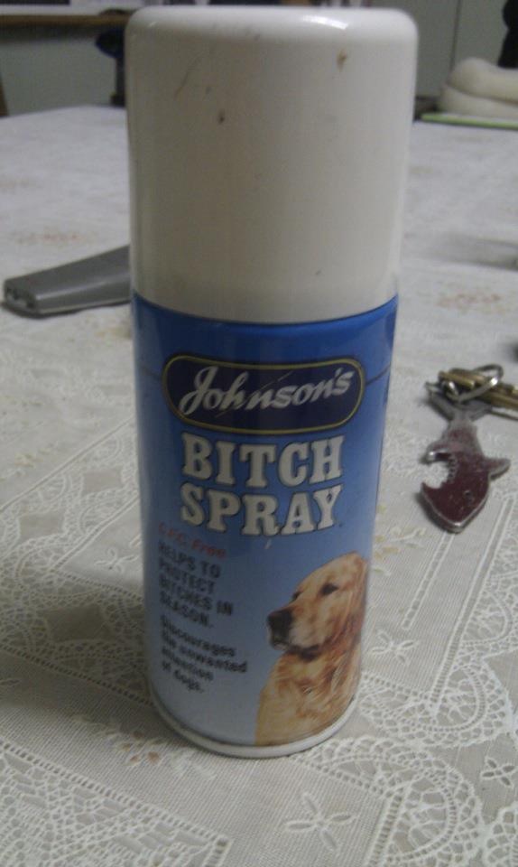 can of Johnson's Bitch Spray - for dogs