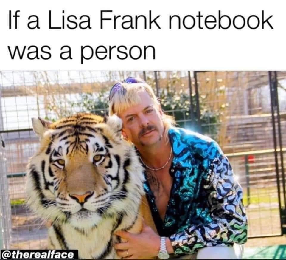 tiger king - If a Lisa Frank notebook was a person