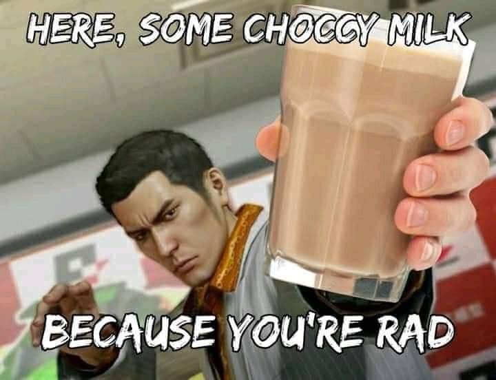 photo caption - Here, Some Chocoy Milk Because You'Re Rad