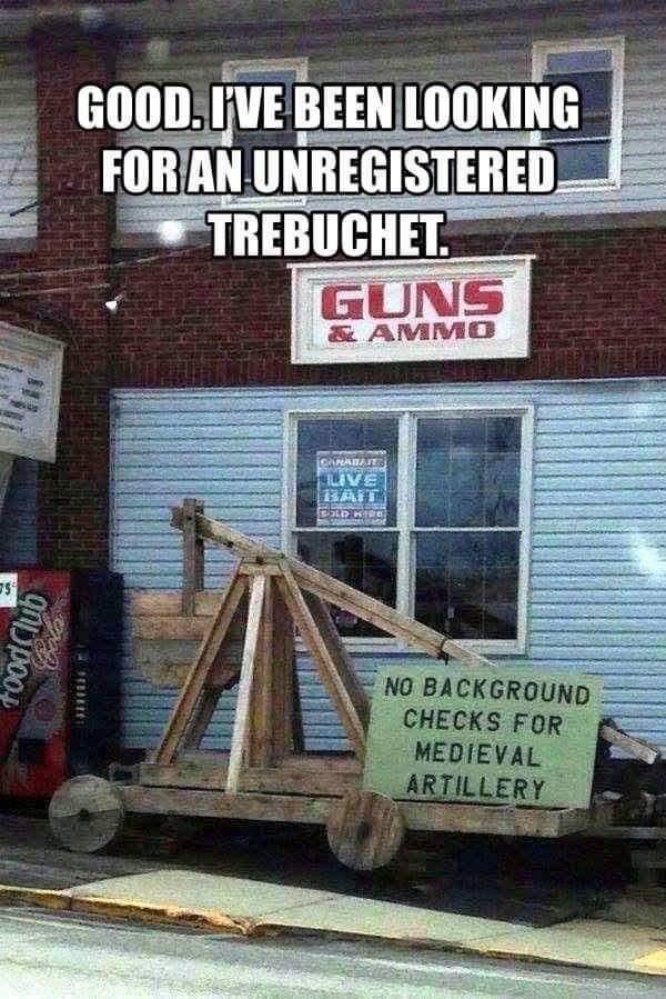no background checks for medieval artillery - S Good. I'Ve Been Looking For An Unregistered Trebuchet. Guns & Ammo Cara capoor No Background Checks For Medieval Artillery