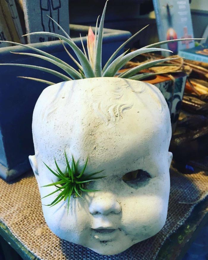 baby doll head planters