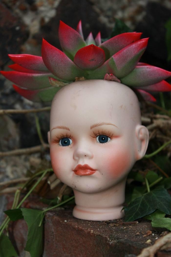 diy doll head planter