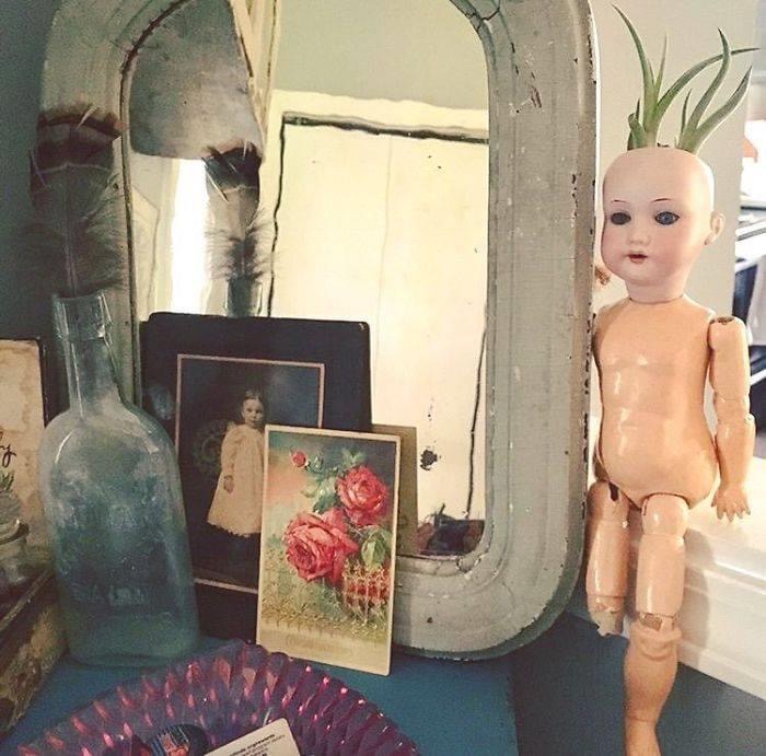 37 pictures of dolls turned into planters Incase you didn’t already have nightmares