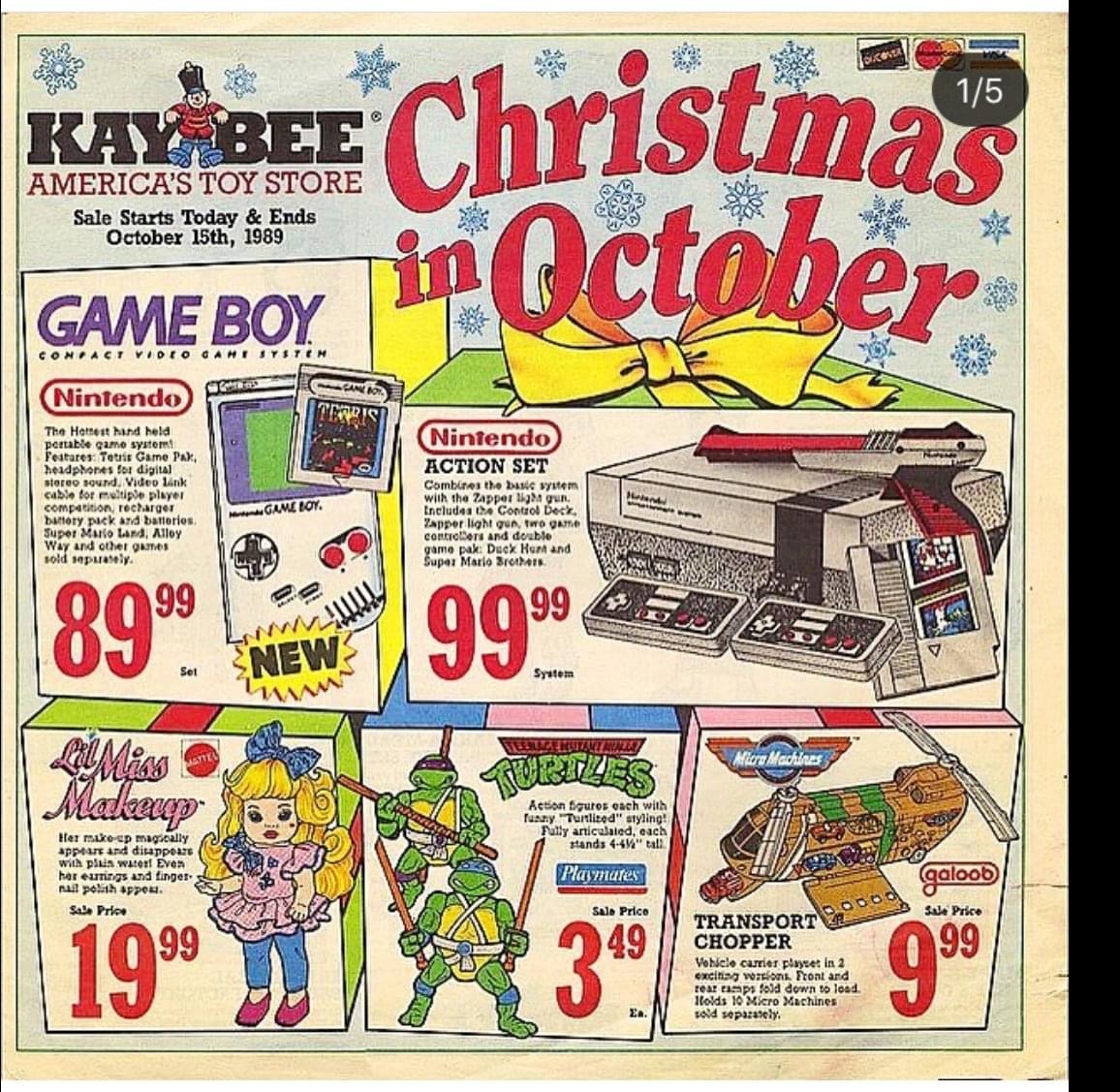 game boy - 15 stmas Kay Bee America'S Toy Store Sale Starts Today & Ends October 15th, 1969 in October Game Boy . Nintendo Action Set 8999 9.999 Come Gorus galoob Transport Chopper