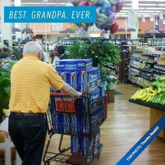 Humour - Best. Grandpa. Ever. Bud Light Night Larang Fan Photo Thanks Reddit