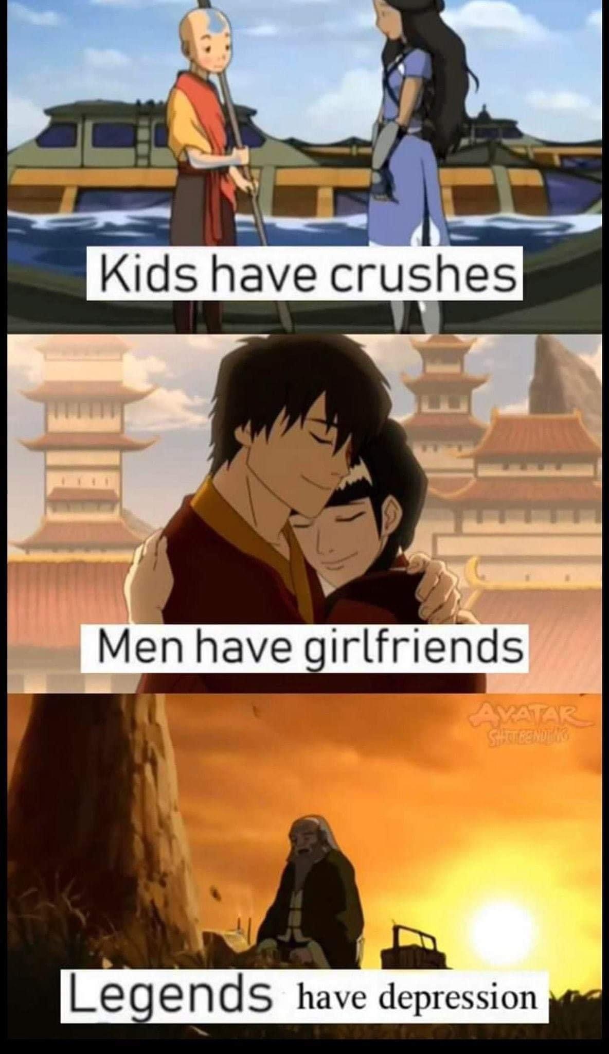 legends have depression avatar - Kids have crushes Men have girlfriends Nng . Legends have depression