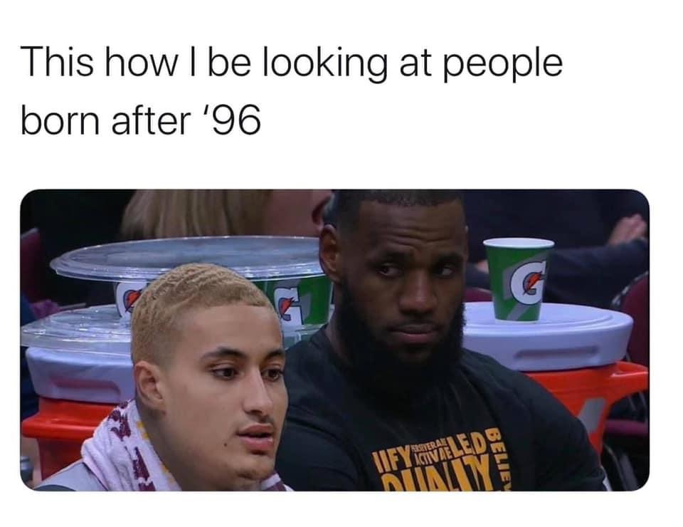 lebron and wade meme - This how I be looking at people born after '96 Cavalled Bei