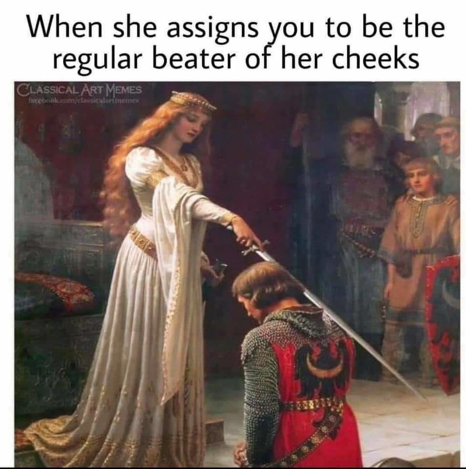 edmund blair leighton - When she assigns you to be the regular beater of her cheeks Classical Art Memes Thicpbookiumusicalutmeme