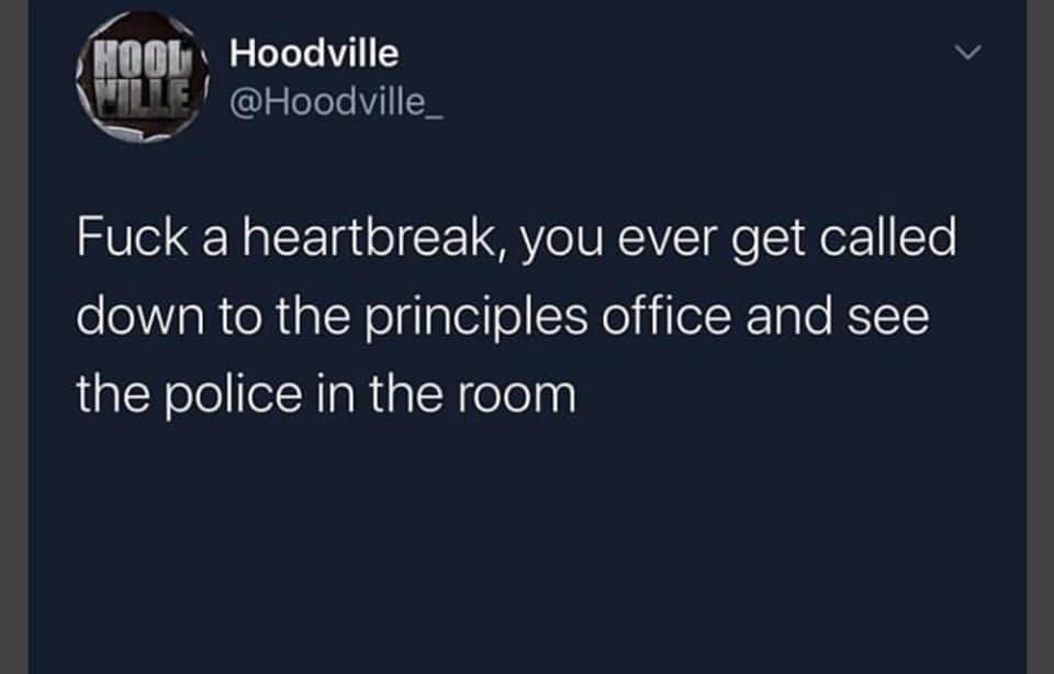 presentation - Hool Hoodville Wille Fuck a heartbreak, you ever get called down to the principles office and see the police in the room