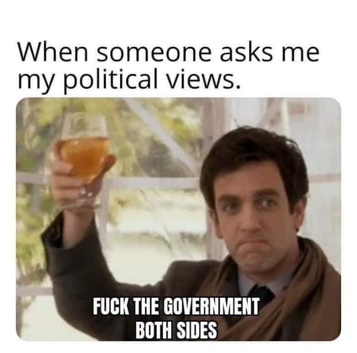 fuck the government both sides - When someone asks me my political views. Fuck The Government Both Sides