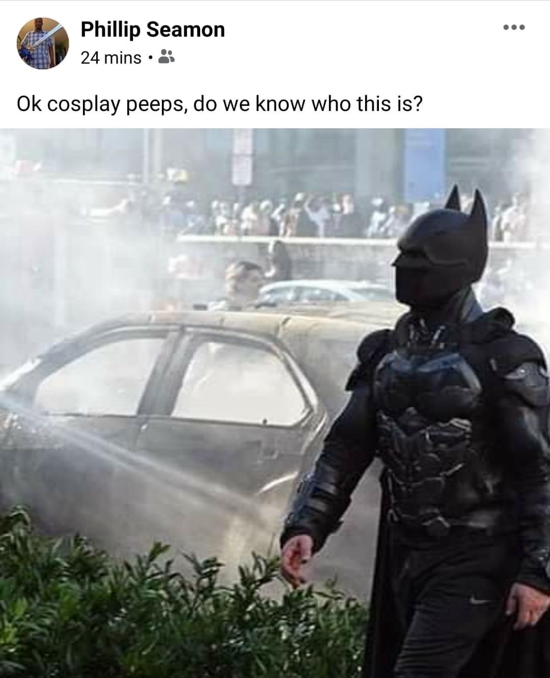 photo caption - Phillip Seamon 24 mins Ok cosplay peeps, do we know who this is?