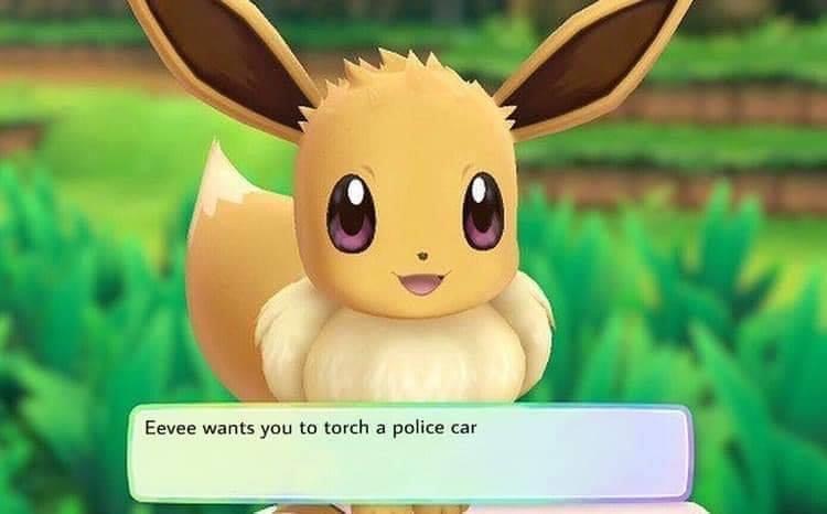eevee wants your credit card details - Eevee wants you to torch a police car