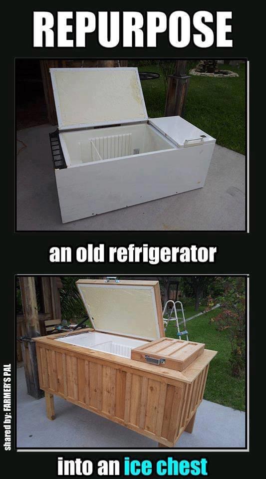 fridge reuse - Repurpose an old refrigerator d by Farmer'S Pal into an ice chest