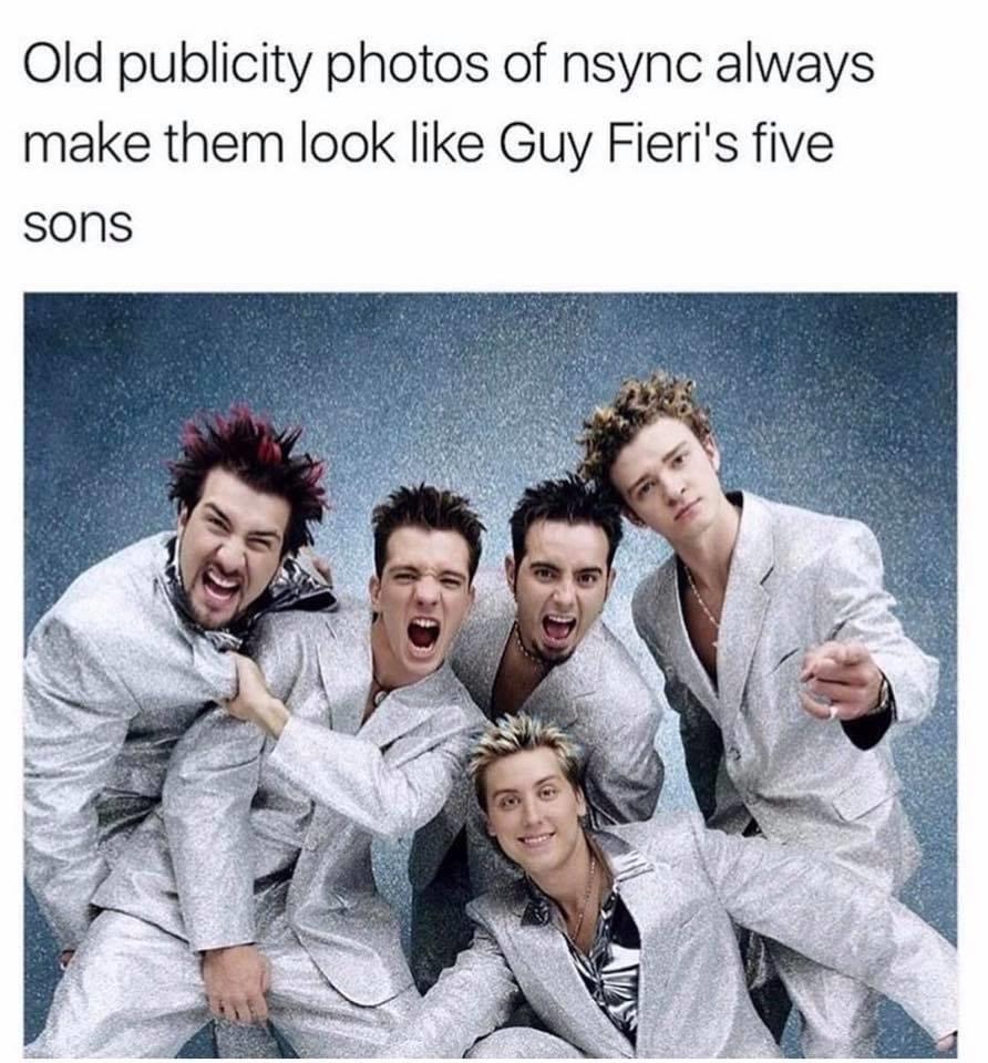 nsync guy fieri sons - Old publicity photos of nsync always make them look Guy Fieri's five sons