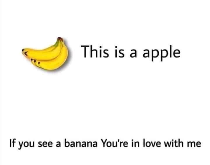 banana clipart - This is a apple If you see a banana You're in love with me