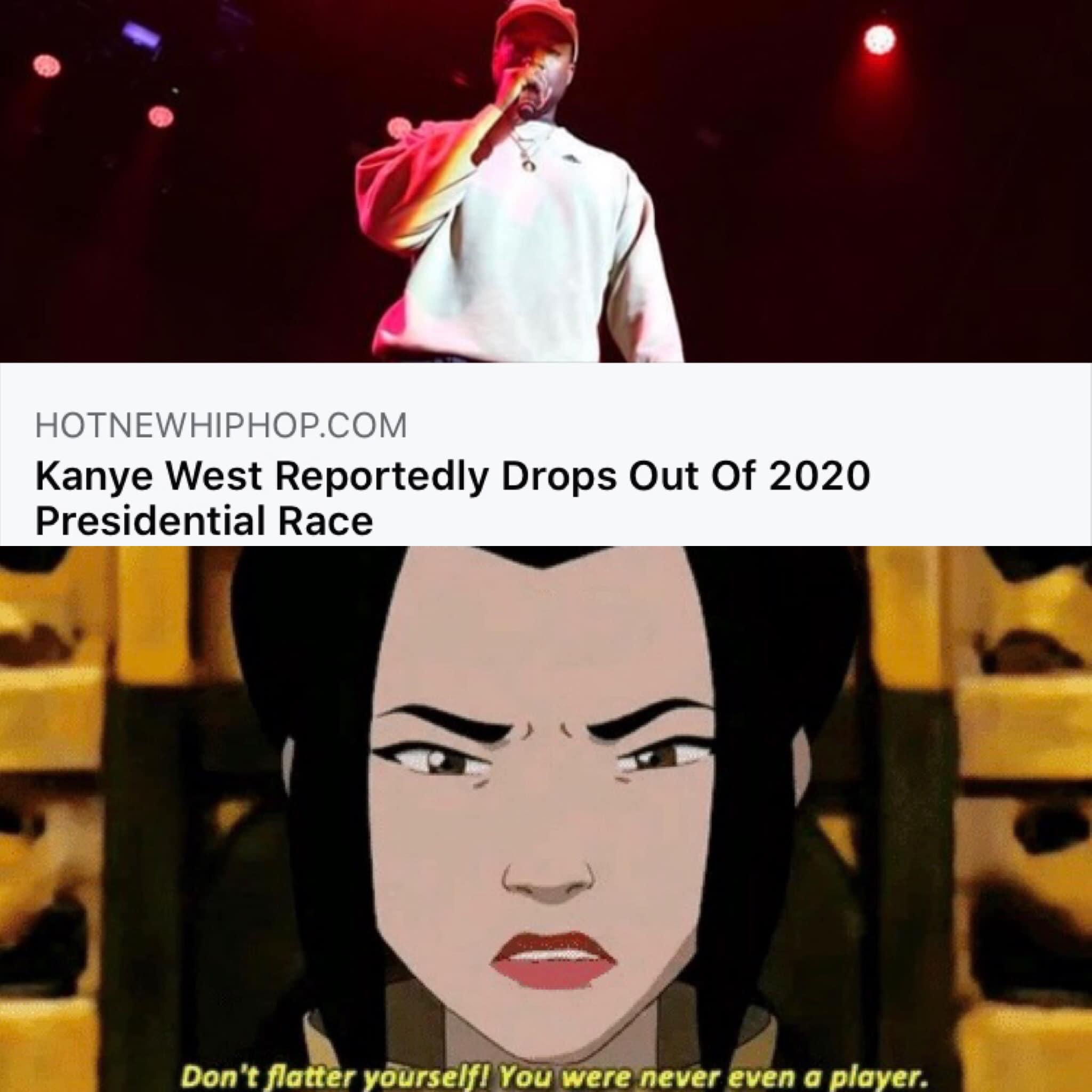 album cover - Hotnewhiphop.Com Kanye West Reportedly Drops Out Of 2020 Presidential Race Don't flatter yourself! You were never even a player.