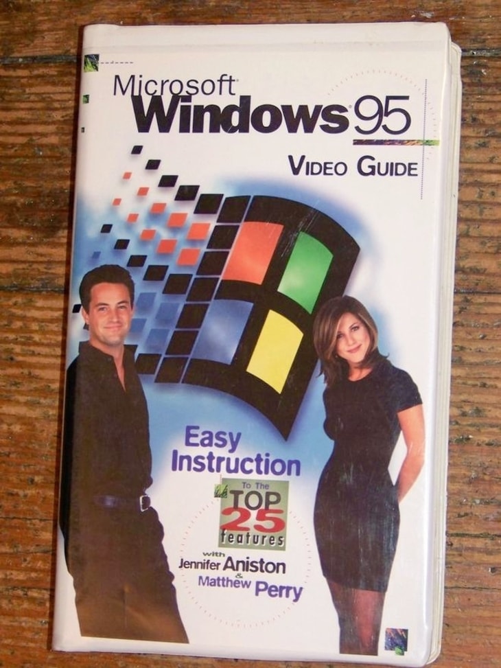 chandler rachel windows 95 - Microsoft Windows 95 Video Guide Easy Instruction Top To The with features Jennifer Aniston Matthew Perry