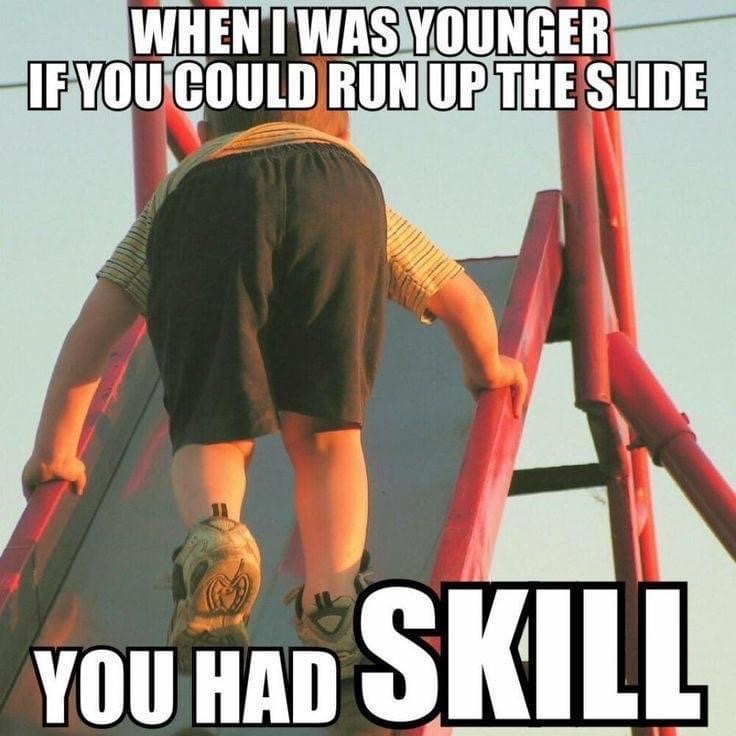memes when we were kids - When I Was Younger If You Could Run Up The Slide You Had Skill