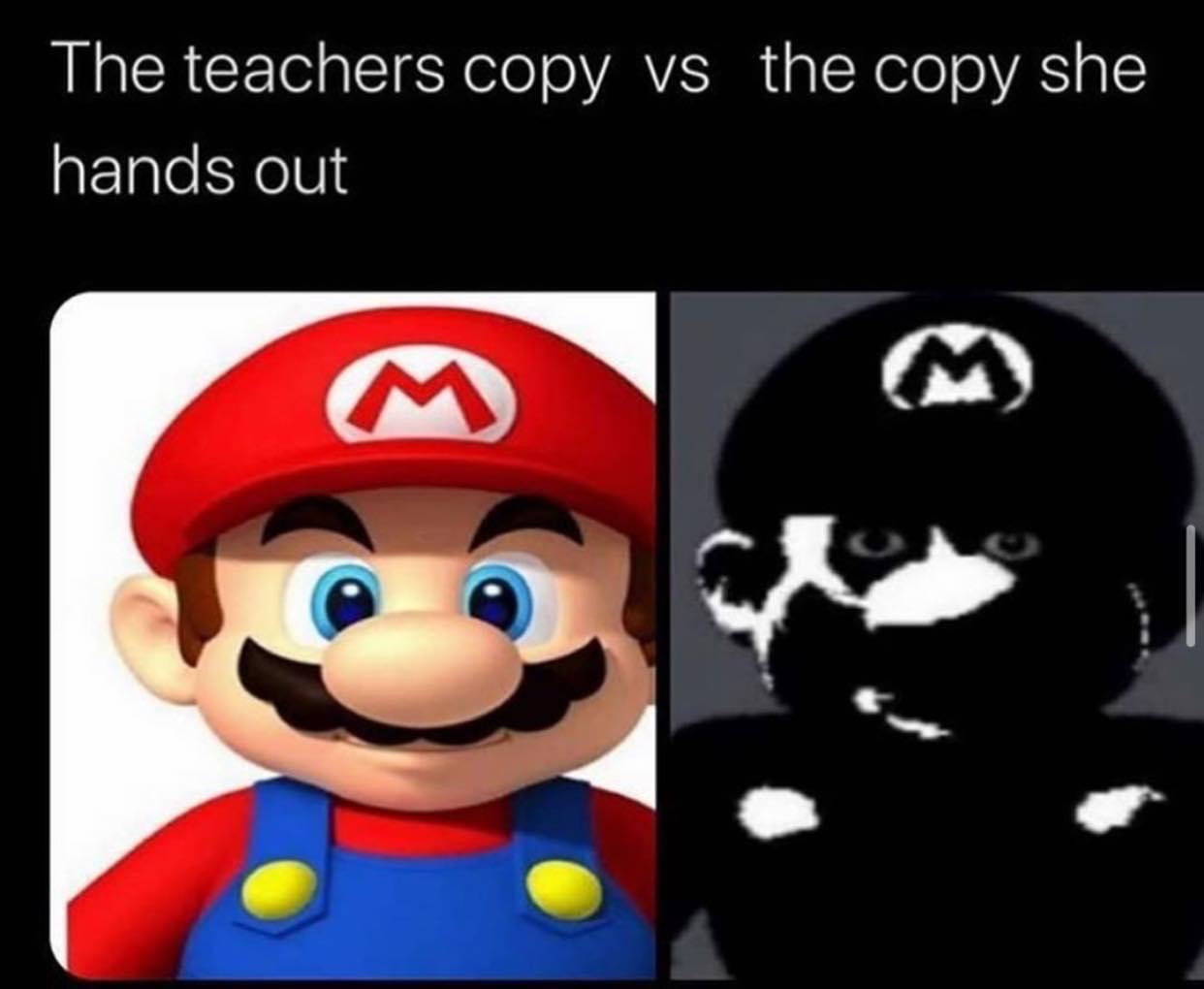 daily juicy memes 262 - The teachers copy vs the copy she hands out