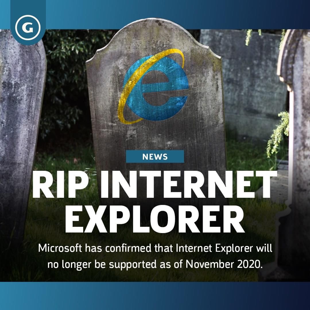 blank gravestone - G News Rip Internet Explorer Microsoft has confirmed that Internet Explorer will no longer be supported as of .