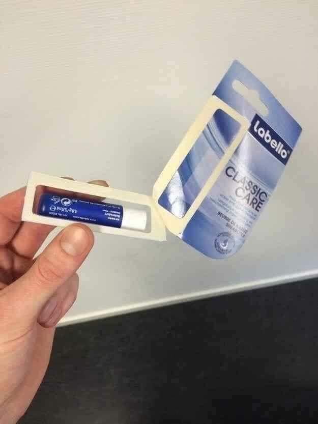chapstick package opened perfectly