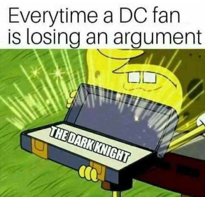 spongebob template memes - Everytime a Dc fan is losing an argument Di The Dark Knight acc