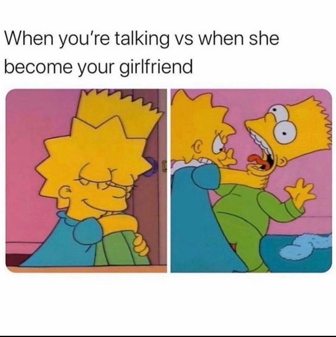 cartoon - When you're talking vs when she become your girlfriend C 6