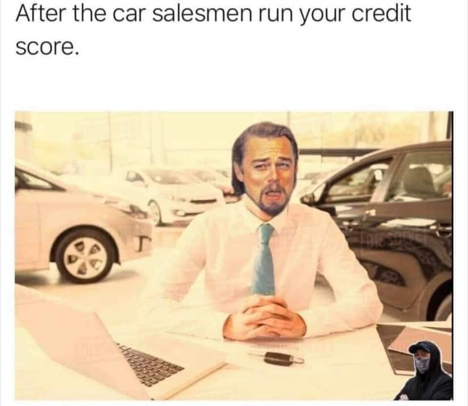 human behavior - After the car salesmen run your credit Score.