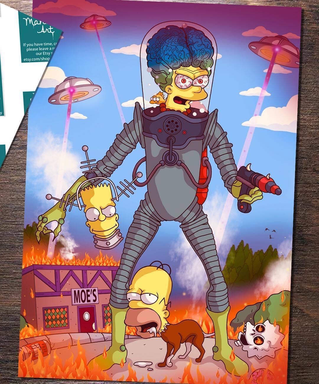 mars attacks the simpsons - marante If you have time, please leave ar our Etsy etsy.comshop Gro 4110 Moes Moe'S ocor Do