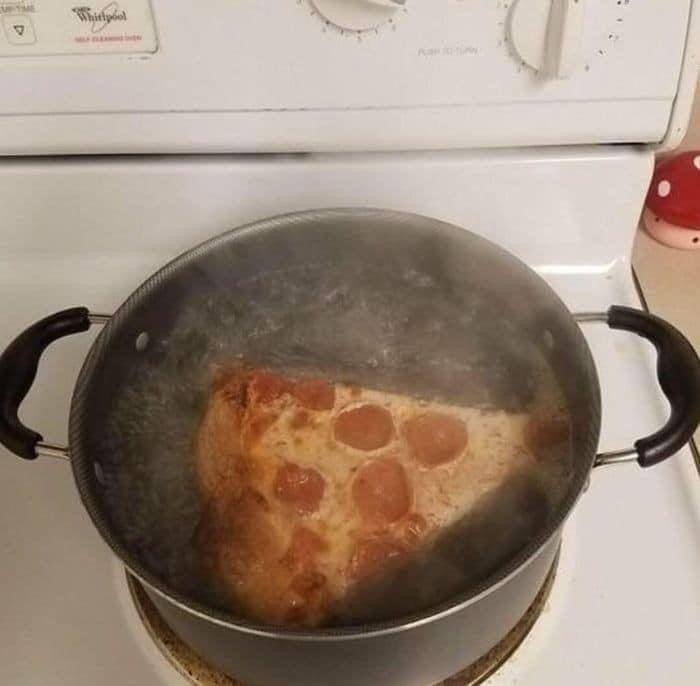 boiled pizza - A