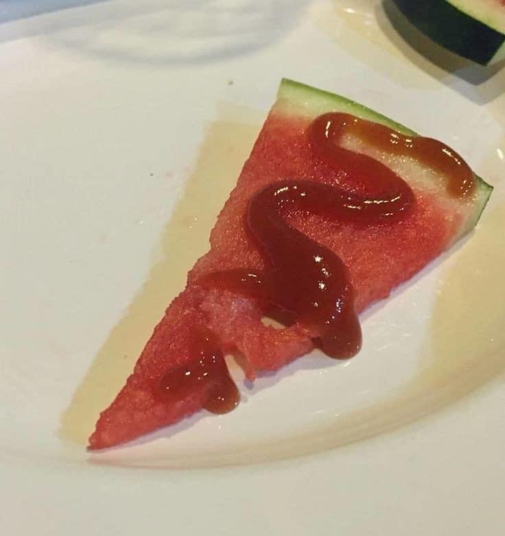 watermelon with ketchup