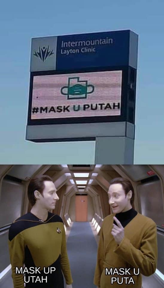 bad data star trek - Intermountain Layton Clinic U Putah Mask Up Utah Mask U Puta