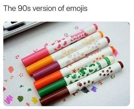 crayola marker stamps - The 90s version of emojis Brwyn Uma