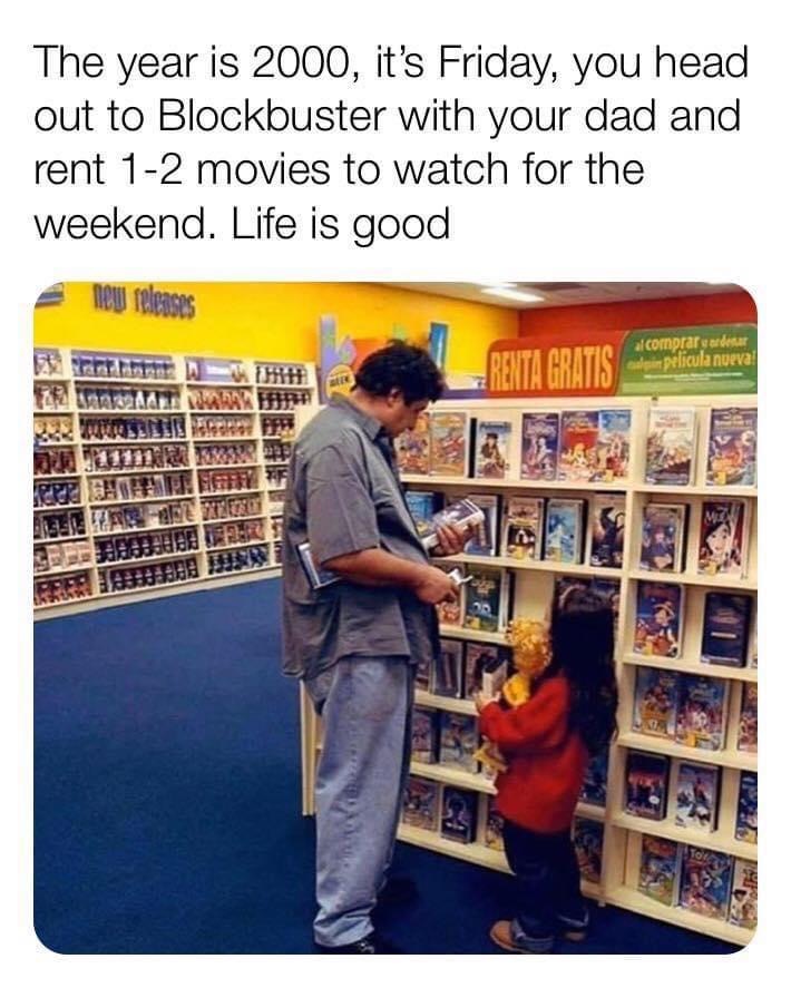 blockbuster video - The year is 2000, it's Friday, you head out to Blockbuster with your dad and rent 12 movies to watch for the weekend. Life is good new releases Renta Gratis apelicula nueva al comprar gardisar ealin pelicula nueva Ma