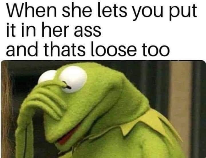 kermit face palm - When she lets you put it in her ass and thats loose too