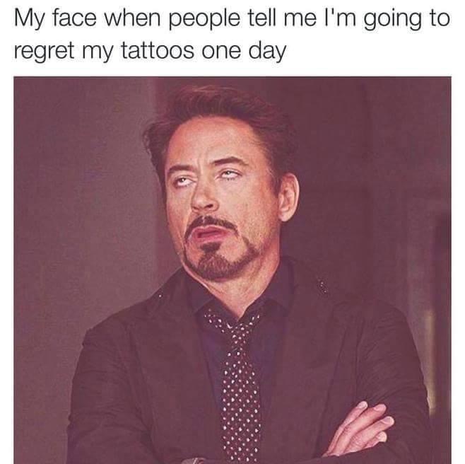 rolling eyes meme - My face when people tell me I'm going to regret my tattoos one day