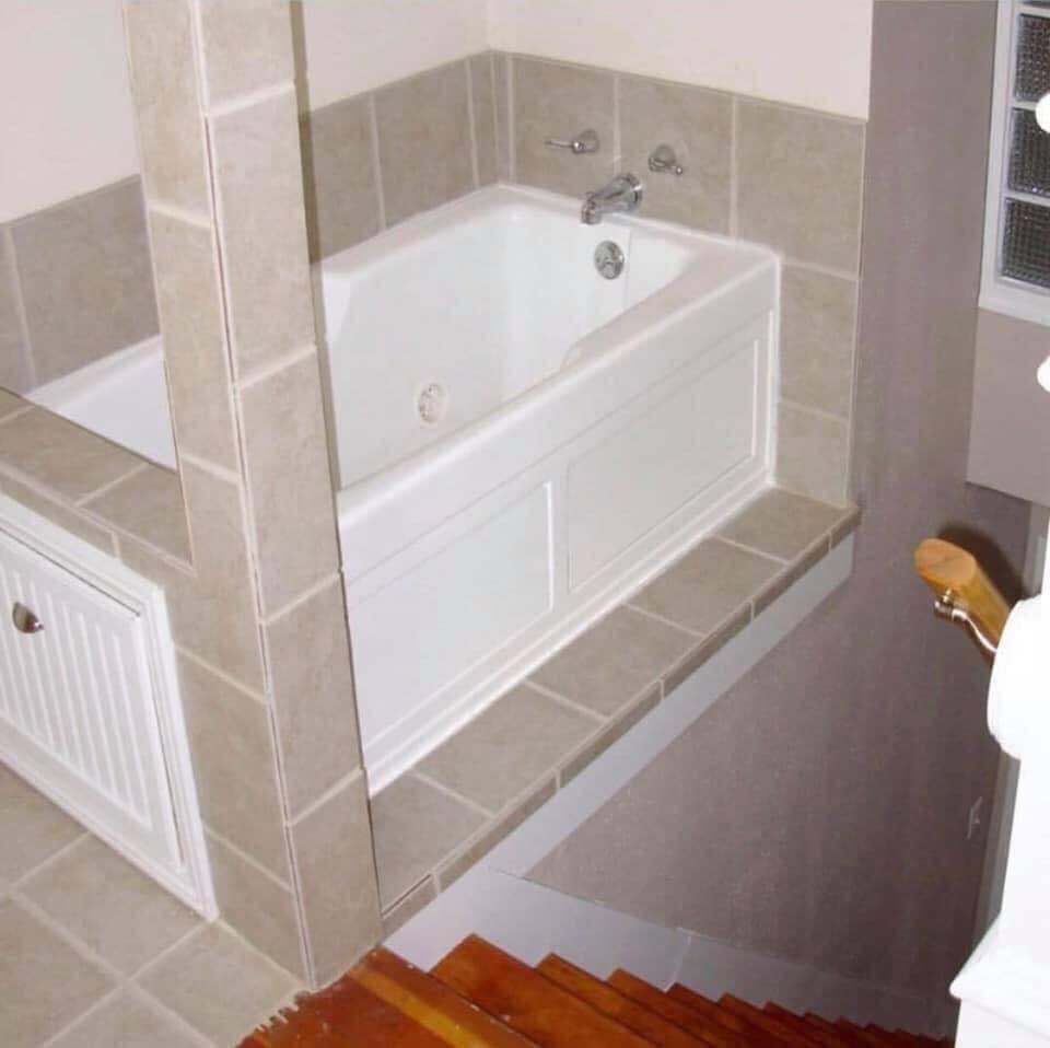 bathroom with stairs