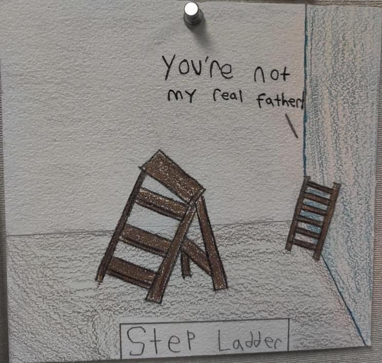 drawing - You're not my real father Step Ladder