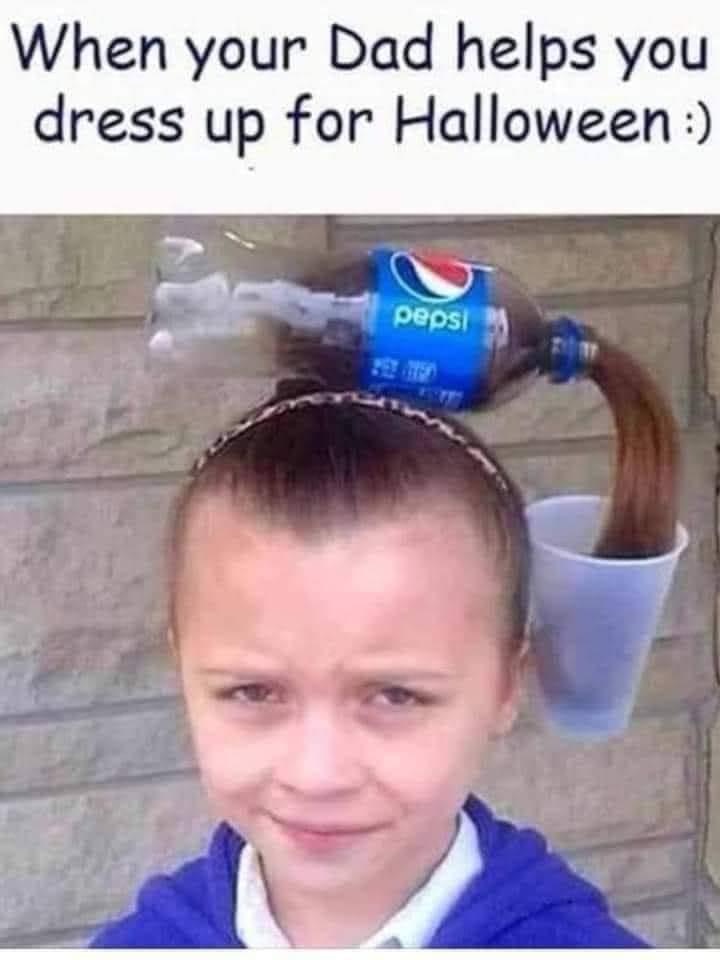 pepsi halloween costume - When your Dad helps you dress up for Halloween pepsi