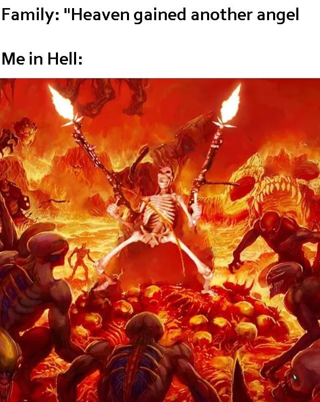 funny memes - doom nintendo switch - Family heaven gained another angel. me in hell
