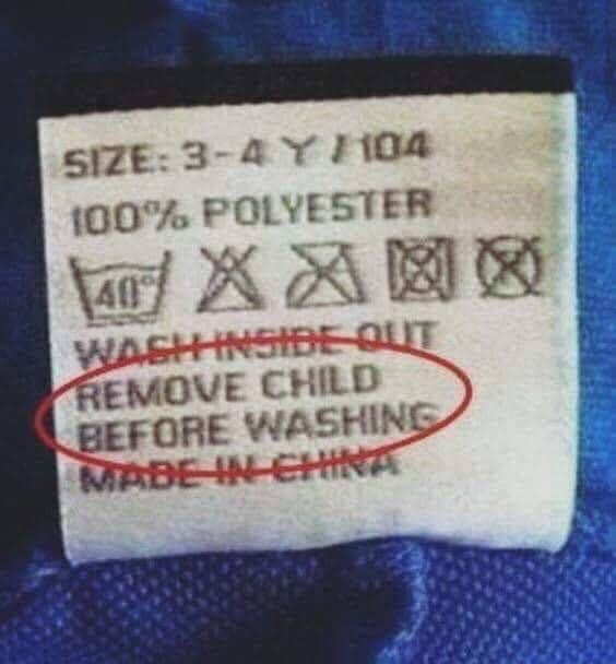 funny pics - Remove Child Before Washing